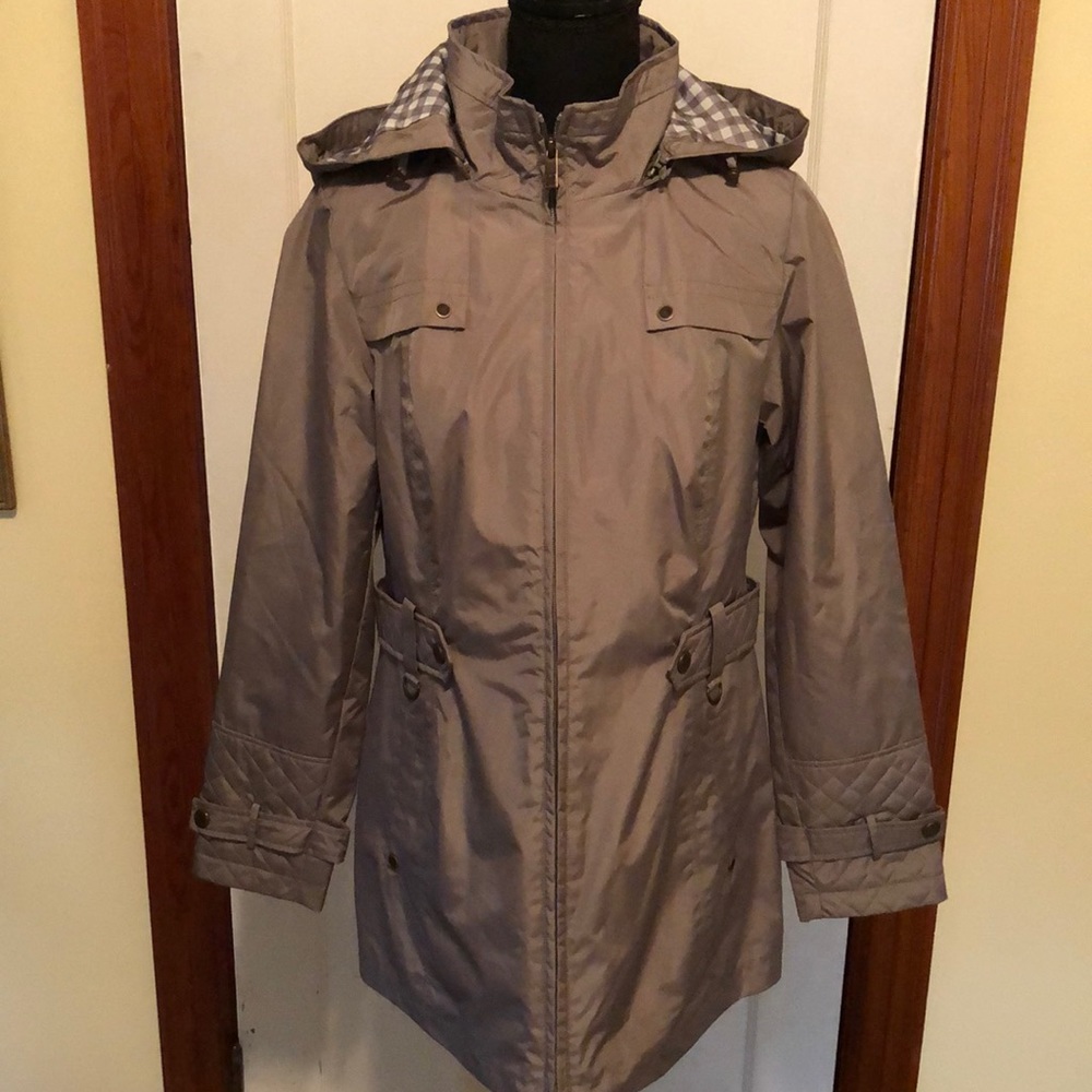 Liz Claiborne spring jacket with checkered hood. So cute and lightweight.